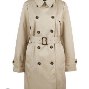 Barbour Short Greta Showerproof Tan Trench Coat Jacket